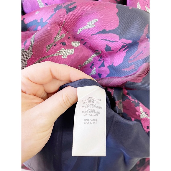 Navy and fuschia floral sleeveless Eliza J cocktail dress - Picture 4 of 5